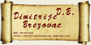 Dimitrije Brezovac vizit kartica